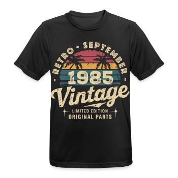 Vintage September 1985 Limited Edition September - Männer T-Shirt atmungsaktiv - Schwarz - Vorne - AI Model Male 178 light (178cm)