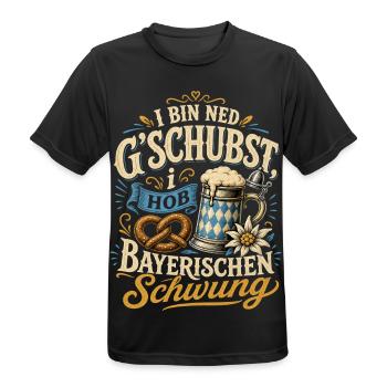 Bayerischer Spruch - Männer T-Shirt atmungsaktiv - Schwarz - Vorne - AI Model Male 178 light (178cm)