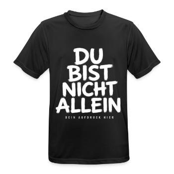 You Are Not Alone - Männer T-Shirt atmungsaktiv - Schwarz - Vorne - AI Model Male 178 light (178cm)