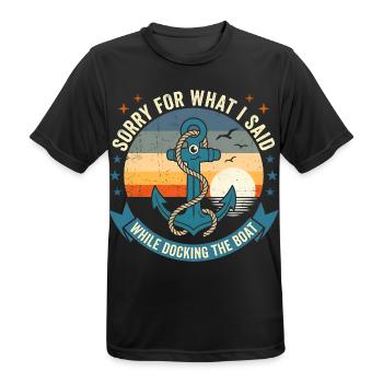 Funny Boat Docking Humor: Vintage Anchor Apology T - Männer T-Shirt atmungsaktiv - Schwarz - Vorne - AI Model Male 178 light (178cm)