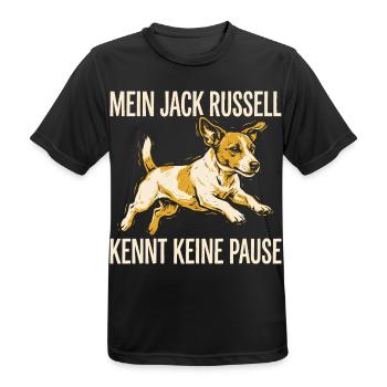 Mein Jack Russell kennt keine Pause - Männer T-Shirt atmungsaktiv - Schwarz - Vorne - AI Model Male 178 light (178cm)