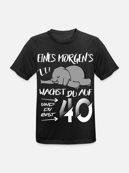 40 Jahre Elefant wacht auf ZZZ Schlafen Geburtstag - Männer T-Shirt atmungsaktiv - Schwarz