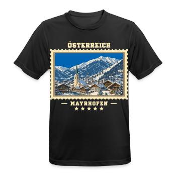 Österreich Mayrhofen Winter Vintage Reisemarke - Männer T-Shirt atmungsaktiv - Schwarz - Vorne - AI Model Male 178 light (178cm)