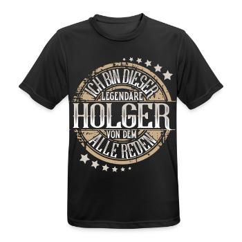 Holger - Männer T-Shirt atmungsaktiv - Schwarz - Vorne - AI Model Male 178 light (178cm)