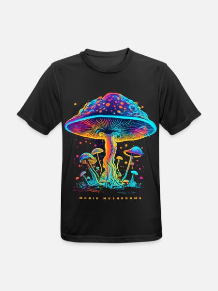 MAGIC MUSHROOM - Männer T-Shirt atmungsaktiv - Schwarz