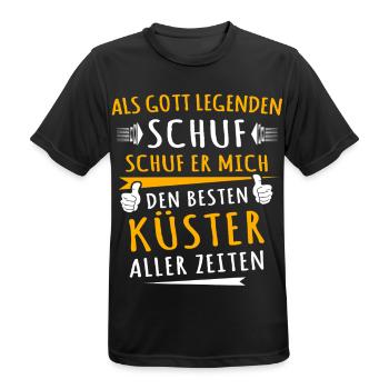 Küster - Männer T-Shirt atmungsaktiv - Schwarz - Vorne - AI Model Male 178 light (178cm)