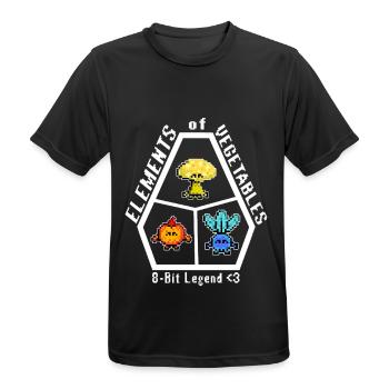 Elements of Vegetables, 8-Bit Legend, Pixel Gemüse - Männer T-Shirt atmungsaktiv - Schwarz - Vorne - AI Model Male 178 light (178cm)