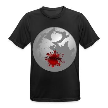 Halloween Mond Blutflecken - Männer T-Shirt atmungsaktiv - Schwarz - Vorne - AI Model Male 178 light (178cm)