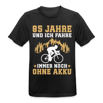 85. Geburtstag Geschenk Fahrrad Rennrad 85 Jahre - Männer T-Shirt atmungsaktiv - Schwarz - Vorne - AI Model Male 178 light (178cm)