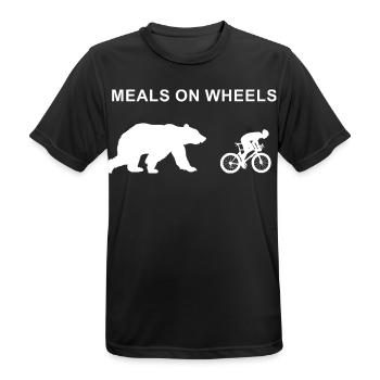 Mahlzeiten auf Rädern - Männer T-Shirt atmungsaktiv - Schwarz - Vorne - AI Model Male 178 light (178cm)