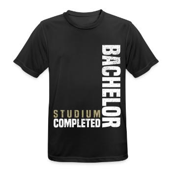 Bachelor Studium Abgeschlossen - Männer T-Shirt atmungsaktiv - Schwarz - Vorne - AI Model Male 178 light (178cm)