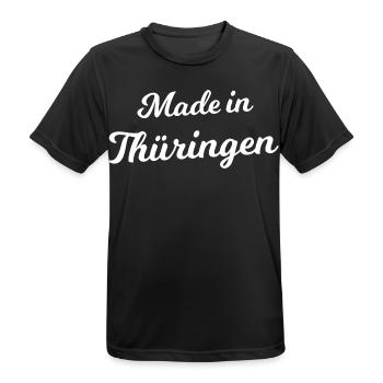 Made in Thüringen - Männer T-Shirt atmungsaktiv - Schwarz - Vorne - AI Model Male 178 light (178cm)