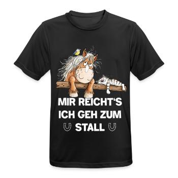Mir reicht’s ich geh zum Stall Pferd Reiter Humor  - Männer T-Shirt atmungsaktiv - Schwarz - Vorne - AI Model Male 178 light (178cm)