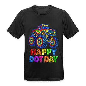 Happy Dot Day Monster Truck - Männer T-Shirt atmungsaktiv - Schwarz - Vorne - AI Model Male 178 light (178cm)