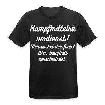 HN Kampfmittel Text Retro Script - Männer T-Shirt atmungsaktiv - Schwarz - Vorne - AI Model Male 178 light (178cm)