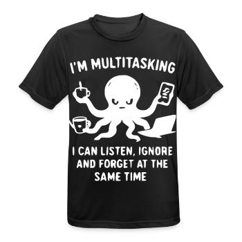 Ich bin Multitasking Tintenfisch - Männer T-Shirt atmungsaktiv - Schwarz - Vorne - AI Model Male 178 light (178cm)