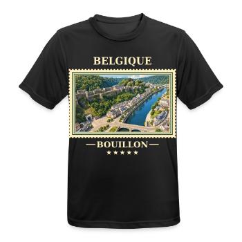 Belgien Bouillon Vintage Reisemarke - Männer T-Shirt atmungsaktiv - Schwarz - Vorne - AI Model Male 178 light (178cm)