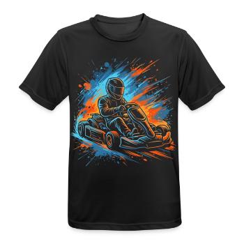 Go-Kart Motorsport Rennfahrer Jungen Herren Gokart - Männer T-Shirt atmungsaktiv - Schwarz - Vorne - AI Model Male 178 light (178cm)