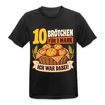 10 Brötchen für 1 Mark – Nostalgie Spruch - Männer T-Shirt atmungsaktiv - Schwarz - Vorne - AI Model Male 178 light (178cm)