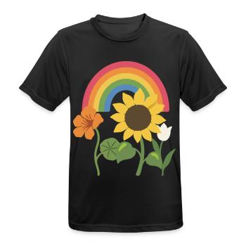 Tulpe · Geschenkidee · Blumenstrauß · Blumen - Männer T-Shirt atmungsaktiv - Schwarz - Vorne - AI Model Male 178 light (178cm)