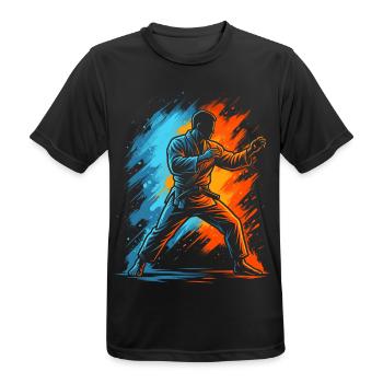 Judoka Kampfsport Herren Jungen Kinder Judo - Männer T-Shirt atmungsaktiv - Schwarz - Vorne - AI Model Male 178 light (178cm)