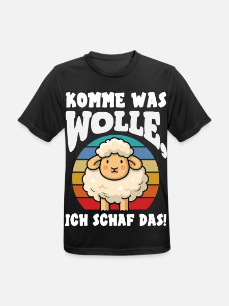 Komme Was Wolle Schaf Retro Vintage Design - Männer T-Shirt atmungsaktiv - Schwarz