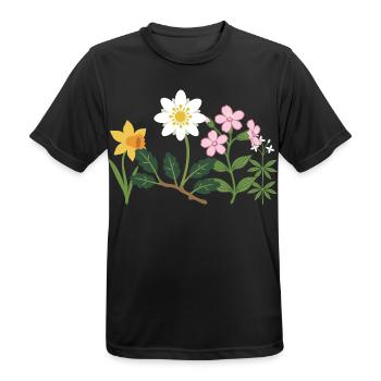 Bunte Narzisse · Blumen · Blumenstrauß - Männer T-Shirt atmungsaktiv - Schwarz - Vorne - AI Model Male 178 light (178cm)
