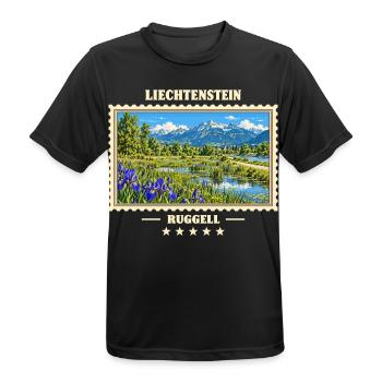 Liechtenstein Ruggell Vintage Reisemarke - Männer T-Shirt atmungsaktiv - Schwarz - Vorne - AI Model Male 178 light (178cm)
