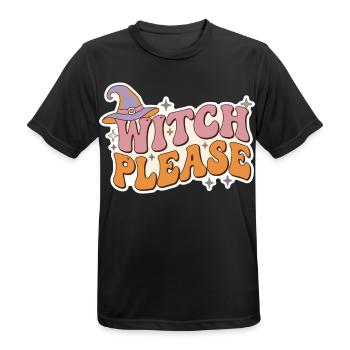 Retro Hexe Bitte lustige Halloween-Typografie Greifen - Männer T-Shirt atmungsaktiv - Schwarz - Vorne - AI Model Male 178 light (178cm)