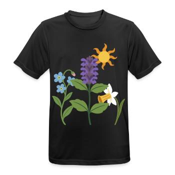 Narzisse · Sonne · Blumen · Natur - Männer T-Shirt atmungsaktiv - Schwarz - Vorne - AI Model Male 178 light (178cm)