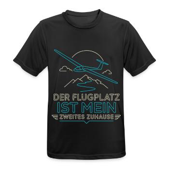 Der Flugplatz ist mein Zuhause - Männer T-Shirt atmungsaktiv - Schwarz - Vorne - AI Model Male 178 light (178cm)