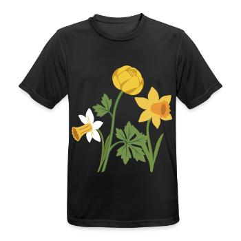 Blumen · Bunte Narzisse - Männer T-Shirt atmungsaktiv - Schwarz - Vorne - AI Model Male 178 light (178cm)