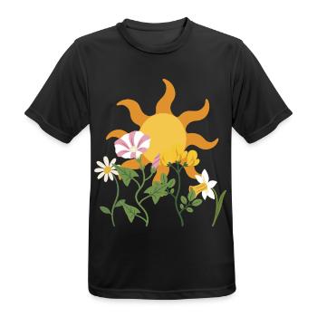 Natur · Sonne · Naturfreunde · Blumen - Männer T-Shirt atmungsaktiv - Schwarz - Vorne - AI Model Male 178 light (178cm)