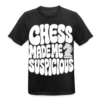Schach – Chess Made Me Suspicious - Männer T-Shirt atmungsaktiv - Schwarz - Vorne - AI Model Male 178 light (178cm)