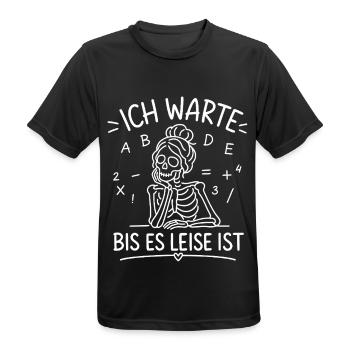 Ich warte bis es leise ist Lehrer - Männer T-Shirt atmungsaktiv - Schwarz - Vorne - AI Model Male 178 light (178cm)