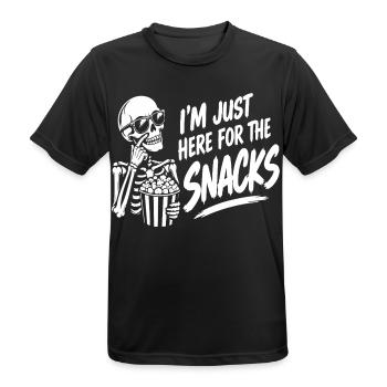 I'm Just Here for the Snacks Halloween Spruch - Männer T-Shirt atmungsaktiv - Schwarz - Vorne - AI Model Male 178 light (178cm)