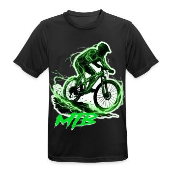 MTB - Männer T-Shirt atmungsaktiv - Schwarz - Vorne - AI Model Male 178 light (178cm)