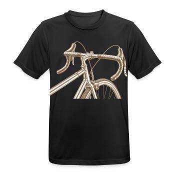 Vintage Rennrad – Klassisches Fahrrad 70er Jahre - Männer T-Shirt atmungsaktiv - Schwarz - Vorne - AI Model Male 178 light (178cm)