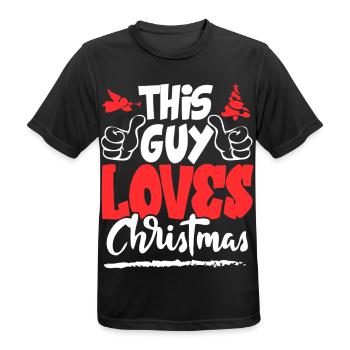 Weihnachten Ich liebe Christmas Sprüche I Love - Männer T-Shirt atmungsaktiv - Schwarz - Vorne - AI Model Male 178 light (178cm)