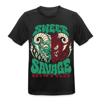 Sweet Savage Devil´s Club 666 - Halloween  - Männer T-Shirt atmungsaktiv - Schwarz - Vorne - AI Model Male 178 light (178cm)