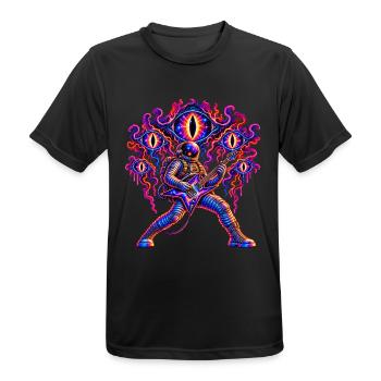 KOSMISCHER ROCKER | Das Publikum jenseits - Männer T-Shirt atmungsaktiv - Schwarz - Vorne - AI Model Male 178 light (178cm)