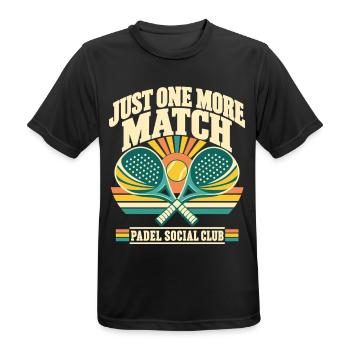 Just One More Match – Vintage Padel Design - Männer T-Shirt atmungsaktiv - Schwarz - Vorne - AI Model Male 178 light (178cm)