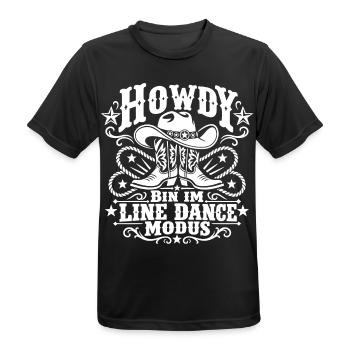 Howdy Bin im Line Dance Modus - Männer T-Shirt atmungsaktiv - Schwarz - Vorne - AI Model Male 178 light (178cm)