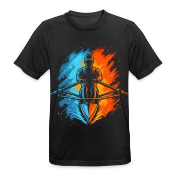 Ruderer Ruderboot Kinder Herren Jungen Rudern - Männer T-Shirt atmungsaktiv - Schwarz - Vorne - AI Model Male 178 light (178cm)