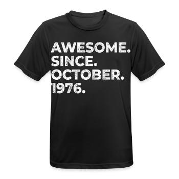 Awesome since Oktober 1976 Geburtstag Geschenk - Männer T-Shirt atmungsaktiv - Schwarz - Vorne - AI Model Male 178 light (178cm)