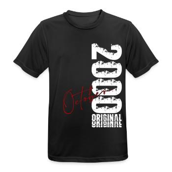 26. Geburtstag Geschenk Mann Original Oktober 2000 - Männer T-Shirt atmungsaktiv - Schwarz - Vorne - AI Model Male 178 light (178cm)
