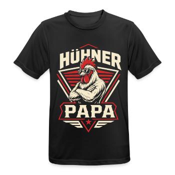 Hühner Papa Hühnerbesitzer Bauer - Männer T-Shirt atmungsaktiv - Schwarz - Vorne - AI Model Male 178 light (178cm)