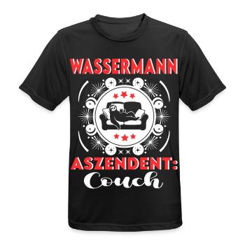 Sternzeichen Wassermann Aszendent Couch Birthday - Männer T-Shirt atmungsaktiv - Schwarz - Vorne - AI Model Male 178 light (178cm)