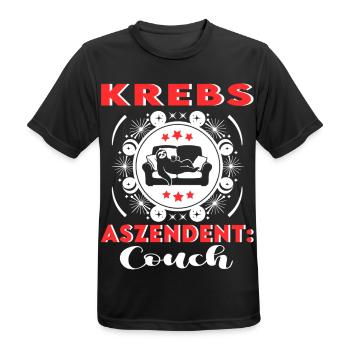 Sternzeichen Krebs Aszendent Couch Happy Birthday - Männer T-Shirt atmungsaktiv - Schwarz - Vorne - AI Model Male 178 light (178cm)