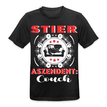 Sternzeichen Stier Aszendent Couch Happy Birthday - Männer T-Shirt atmungsaktiv - Schwarz - Vorne - AI Model Male 178 light (178cm)